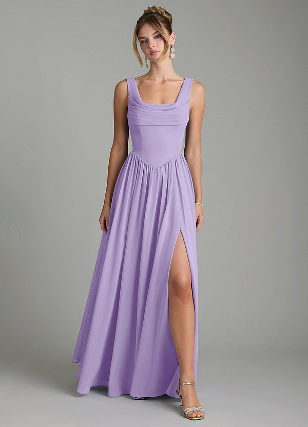 Novi Bridesmaid Dresses Lilac A-Line Pleated Chiffon Dress image1