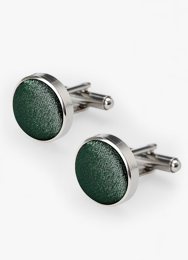 front Rounded Metallic Satin Cuff Links