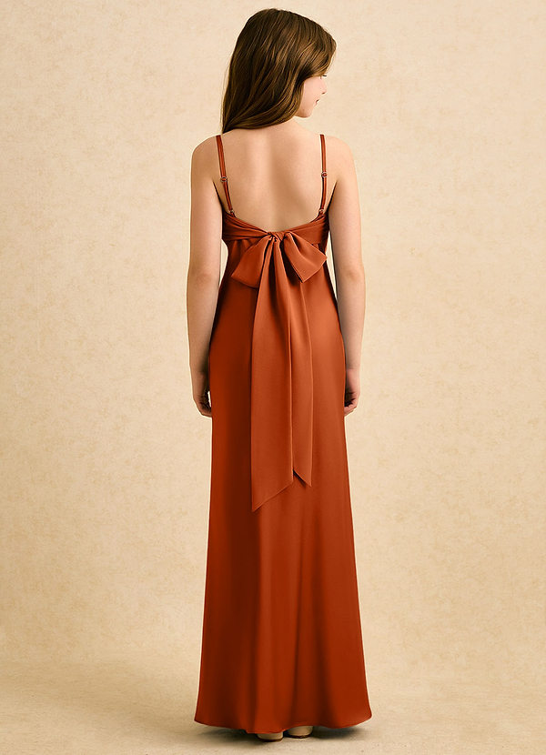 Azazie Ellie Girls Formal Klänningar för brudeflicka Klä Sjöjungfru i Stretch Satin Plisserad image1