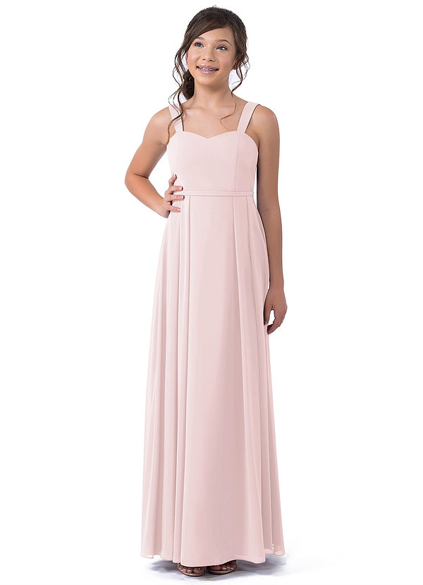 Vestidos De Dama De Honor Junior De Chiffón Asimétricos Rosa Chicle