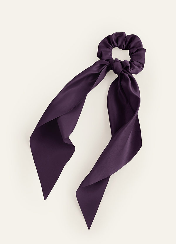 front Elástico de cabelo em cetim fosco da mesma cor