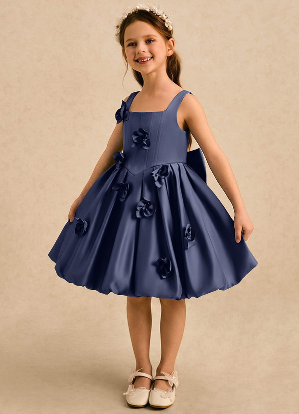 Azazie Lillian Vestidos de arras Vestido Tormenta de Satin Mate de Vestido de princesa con Plisado image1