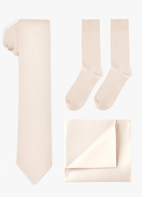 front Matching Skinny Tie & Pocket Square & Socks Set