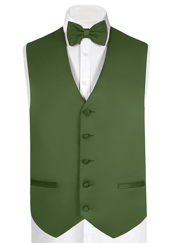 front Ensemble gilet et nœud papillon en satin mat