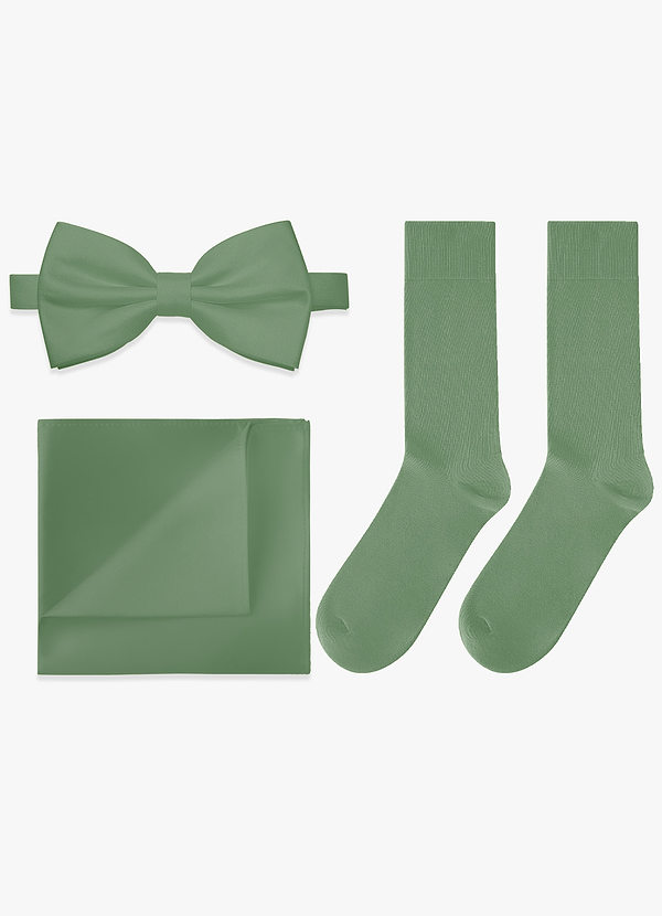 front Matching Bow Tie & Pocket Square & Socks Set