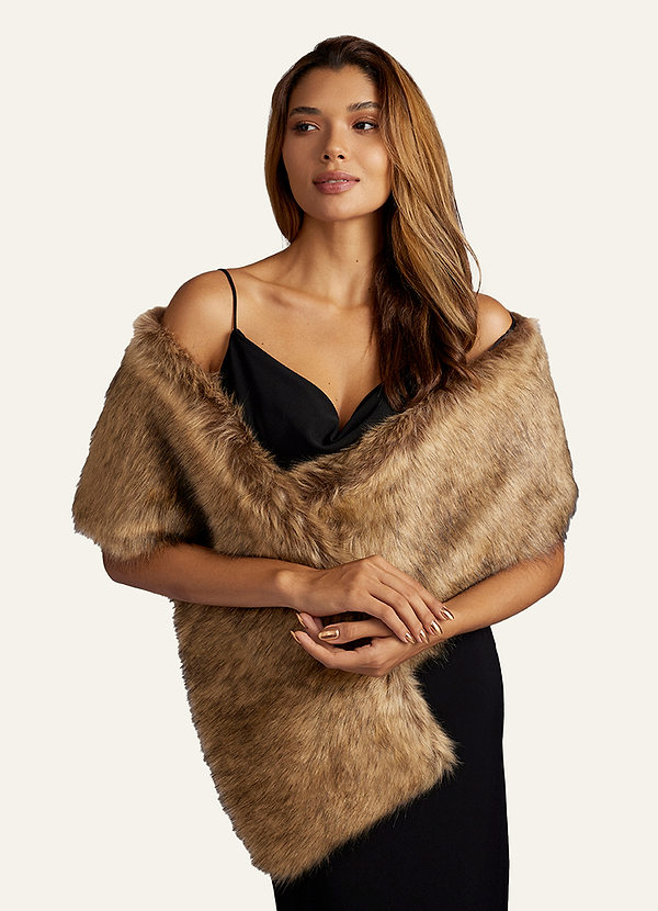 front Faux Fur Scarf Stoles Wraps