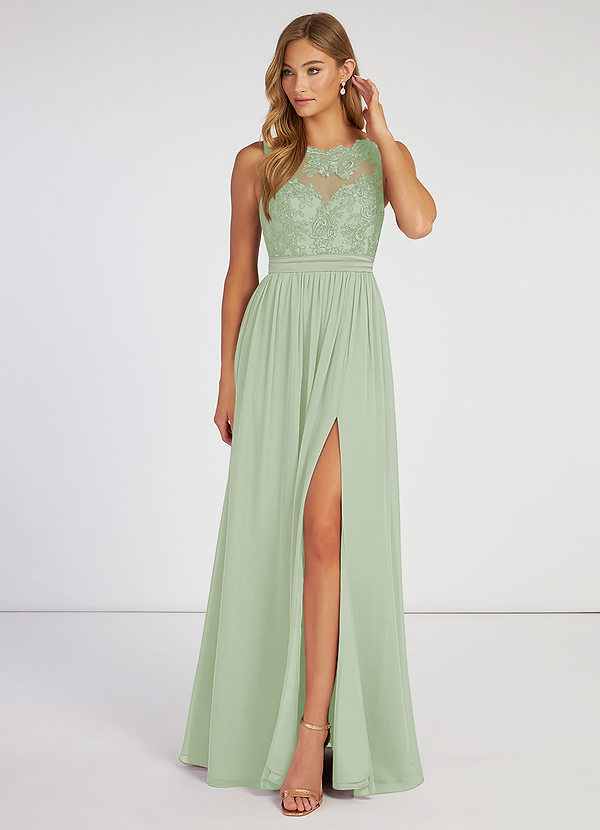 Dusty Sage Azazie Elly Bridesmaid Dresses | Azazie