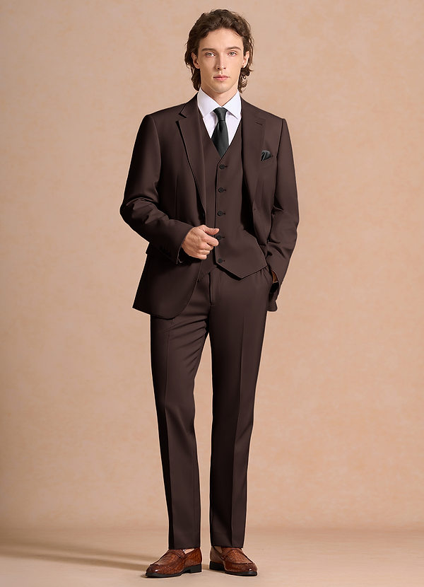 front James Ganache Structured Stretch 3-piece suit