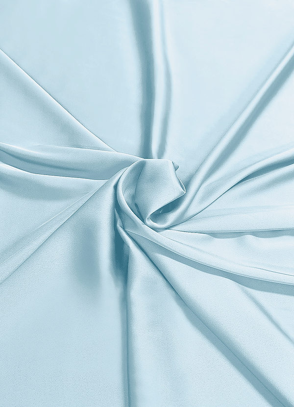 front Azazie Sky Blue Stretch Satin Fabric By the Yard