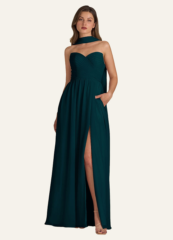 front Azazie Matching Color Chiffon Scarf