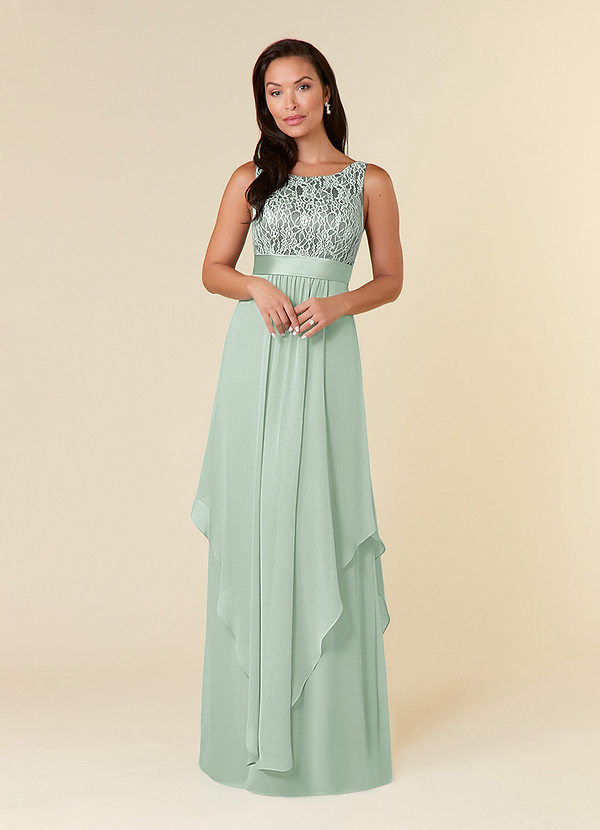 Azazie Xella Mother of the Bride Dresses A-Line Lace Chiffon Floor-Length Dress image1
