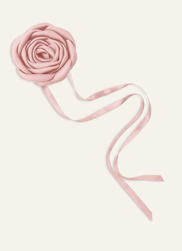 front Matching Color Rose Flower Rope Necklace