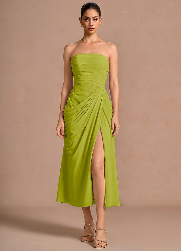 Kaavia Lemon Green Midi Dress image1
