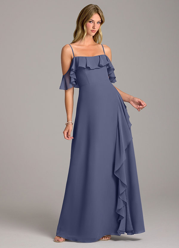 Azazie Aubrie Bridesmaid Dresses Stormy A-Line Off the Shoulder Chiffon Dress image1