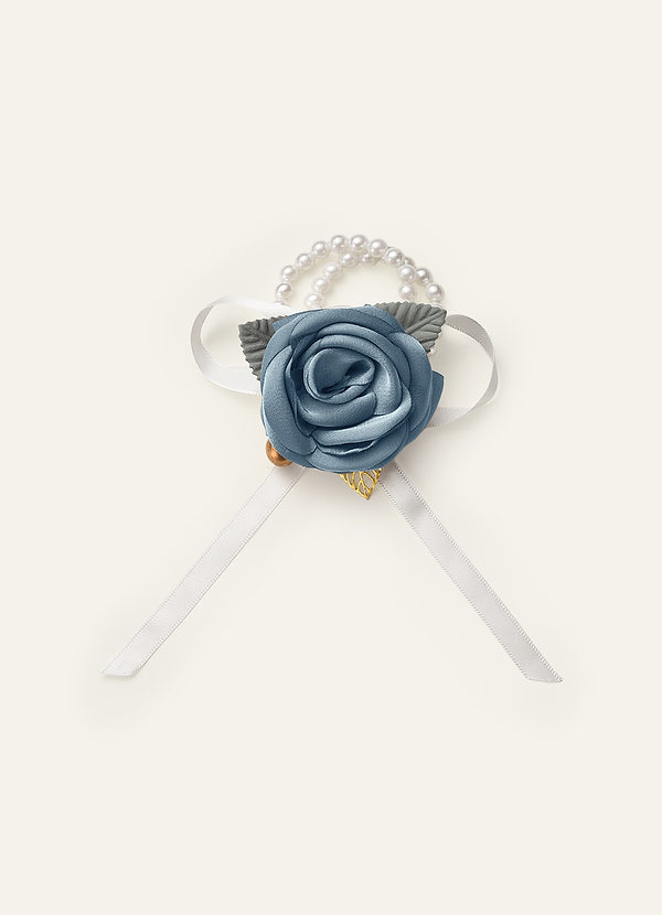 front Matching Color Stretch Satin Wrist Corsage