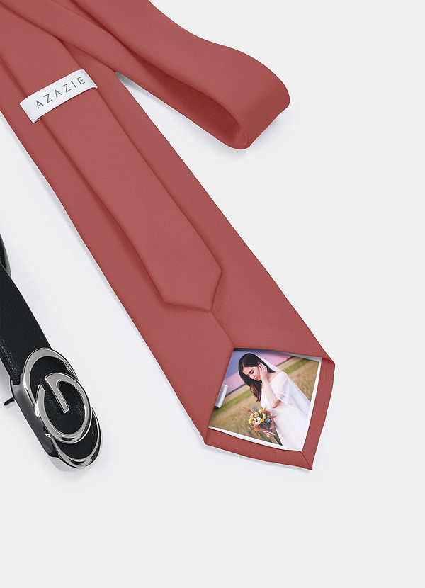 front Corbata de satén elástica con foto personalizada – Corbata personalizada