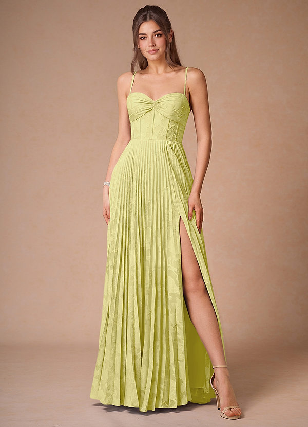 Cannelle Lemon Sorbet Pleated Maxi Dress image1