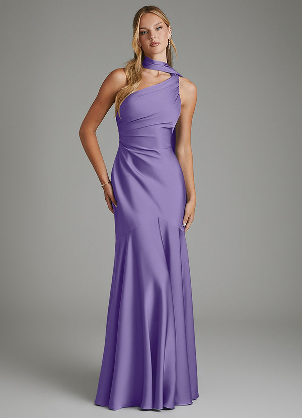 Amara Bridesmaid Dresses Tahiti Mermaid One Shoulder Stretch Satin Dress image1