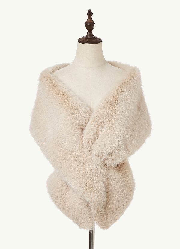 front Plush Faux Fur Wrap