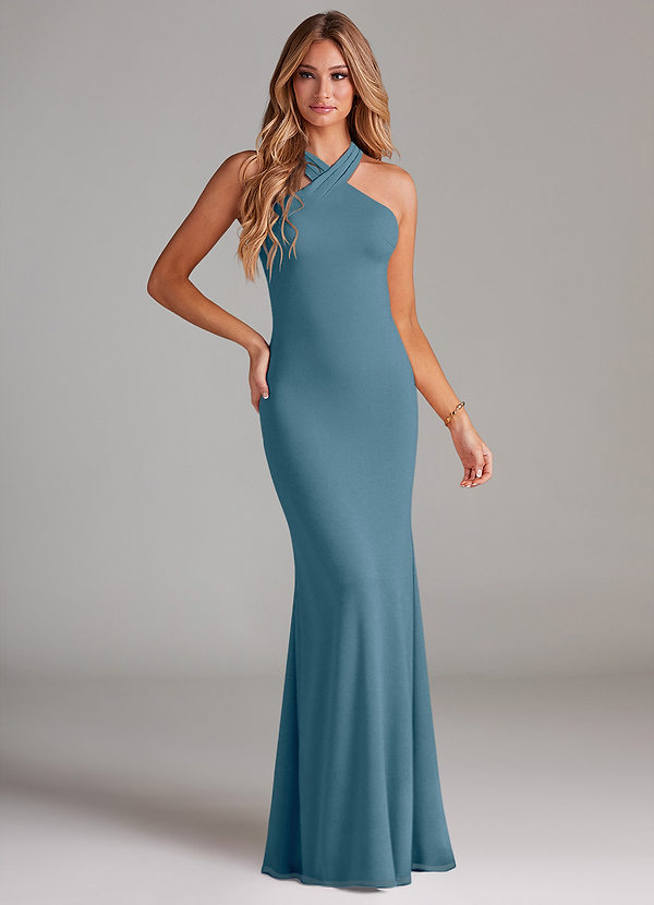 Azazie Doretta Bridesmaid Dresses Bermuda Mermaid Pleated Chiffon Dress image1