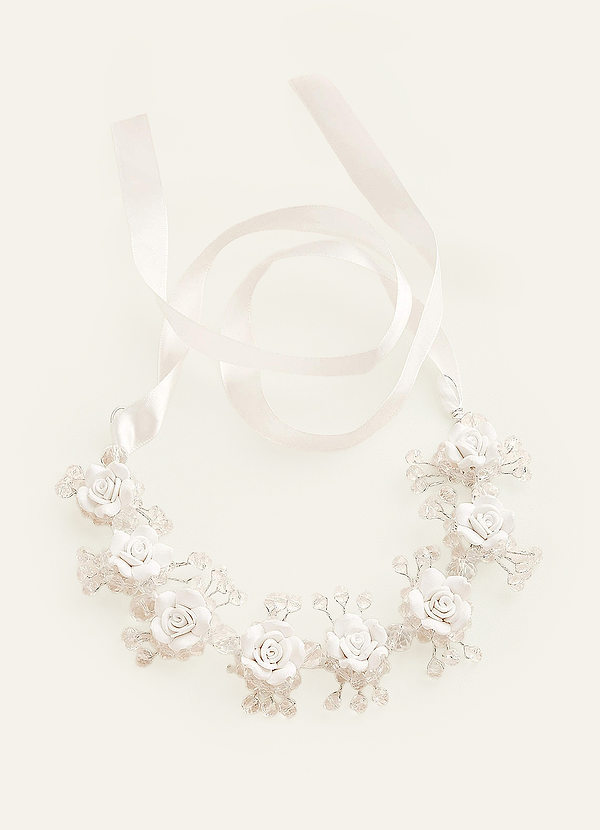 front 3D Floral Flower Girl Headpiece