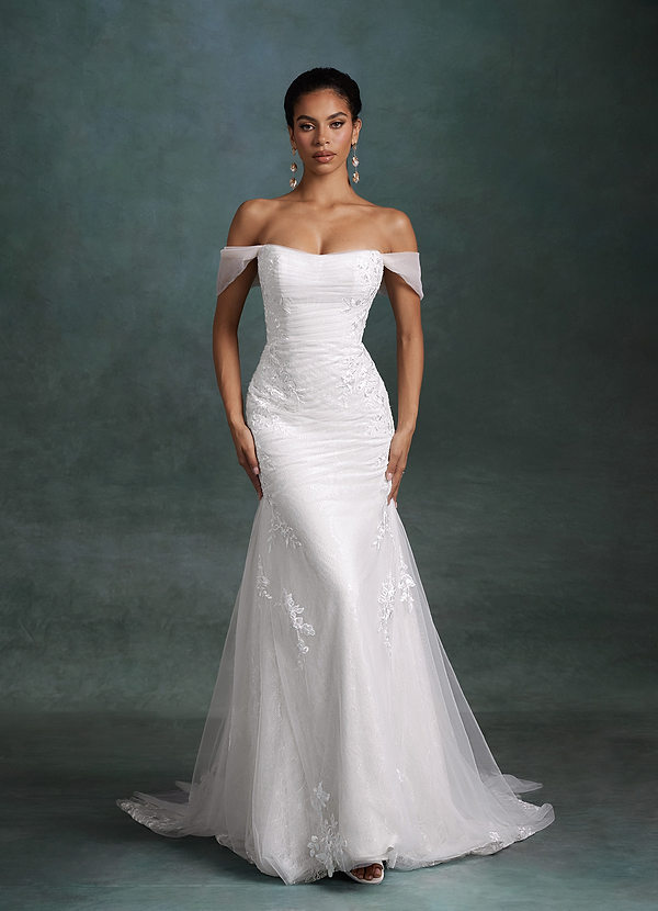 Ella Wedding Dresses Diamond White Mermaid Sweetheart Neckline Tulle Dress image1