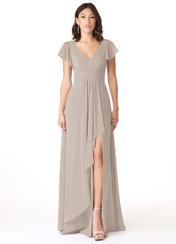 Azazie Omari Bridesmaid Dresses Frost A-Line Chiffon Dress image1