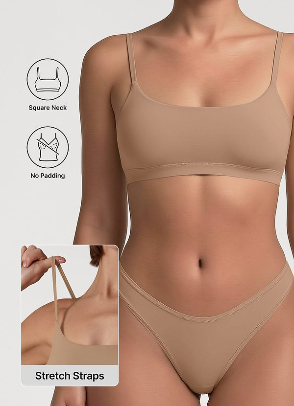 front Bare Feel Low Neck Bh uden polstring
