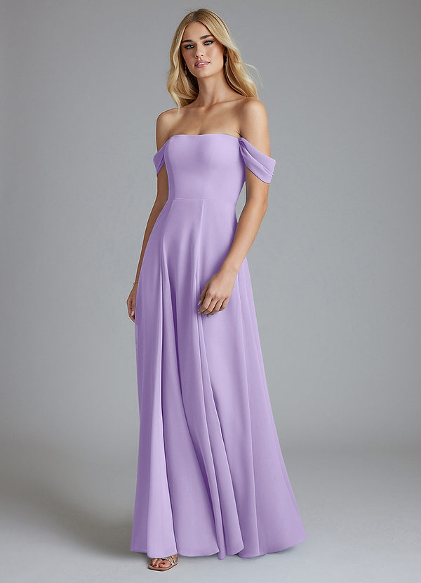 Azazie Seriana Suknie dla druhen Linia A Zza ramienia Szyfon Do ziemi Sukienka image1