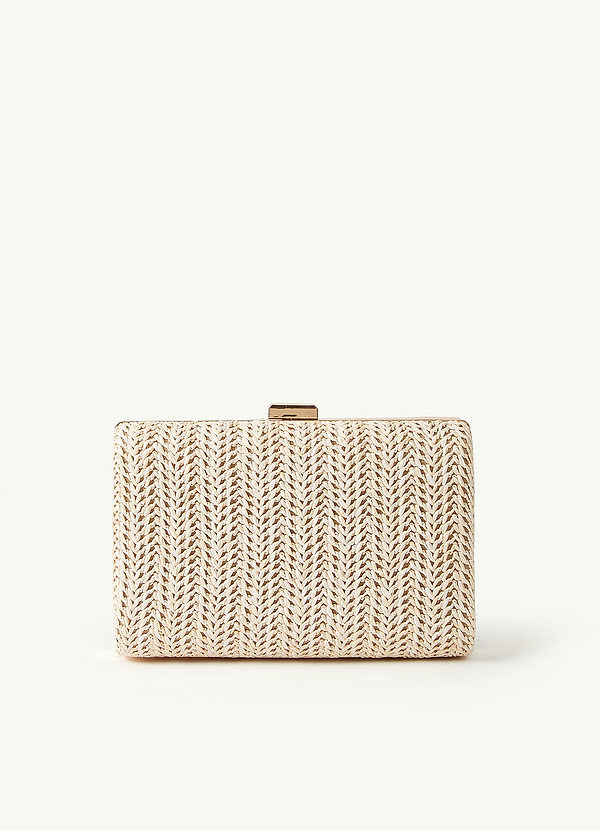 front Woven Wicker Clutch Bag
