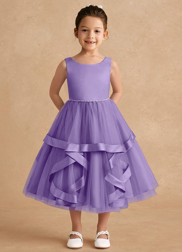 Azazie Posy Flower Girl Dresses Tahiti A-Line Beaded Tulle Dress image1
