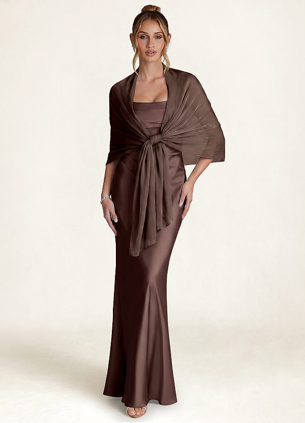 front Azazie Glitzernder Chiffon-Überwurfschal