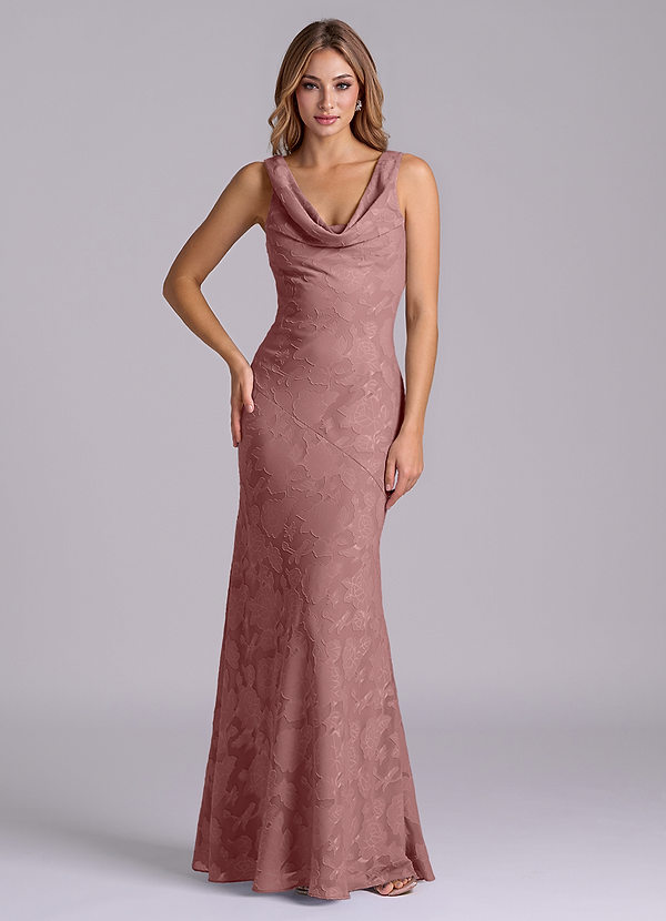 Azazie Rylina Bruidsmeisjes Jurken Jurk van Bloemen Burn-out met Zeemeermin Stoffige Roos image1