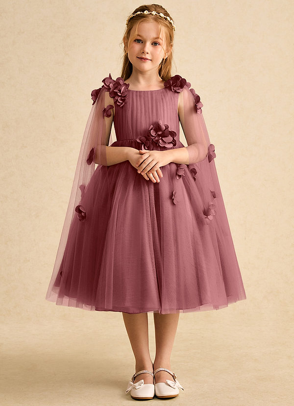 Azazie Staria Blumenkinder Kleider Ballkleid Gestreift Tüll Kleid Amethyst image1