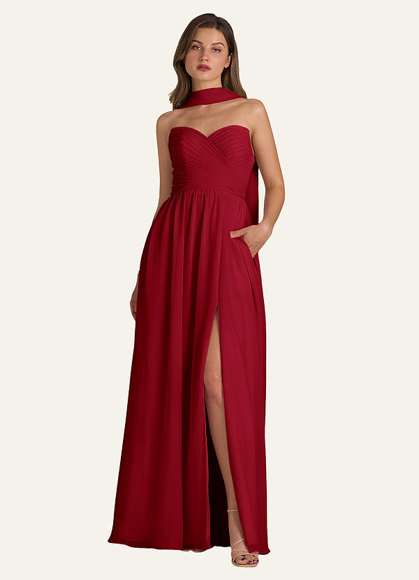 front Azazie Bufanda de gasa de color a juego