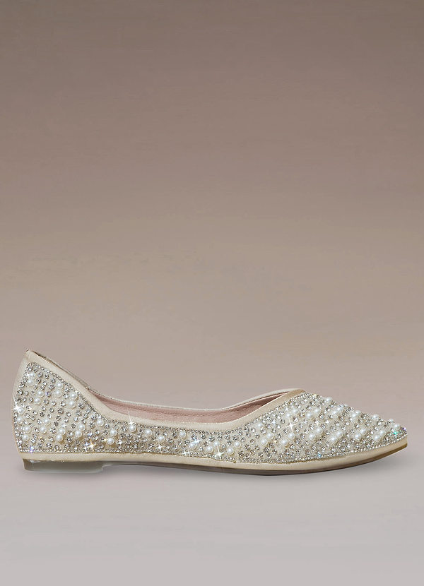 front Crystal And Pearl Ballet Flats