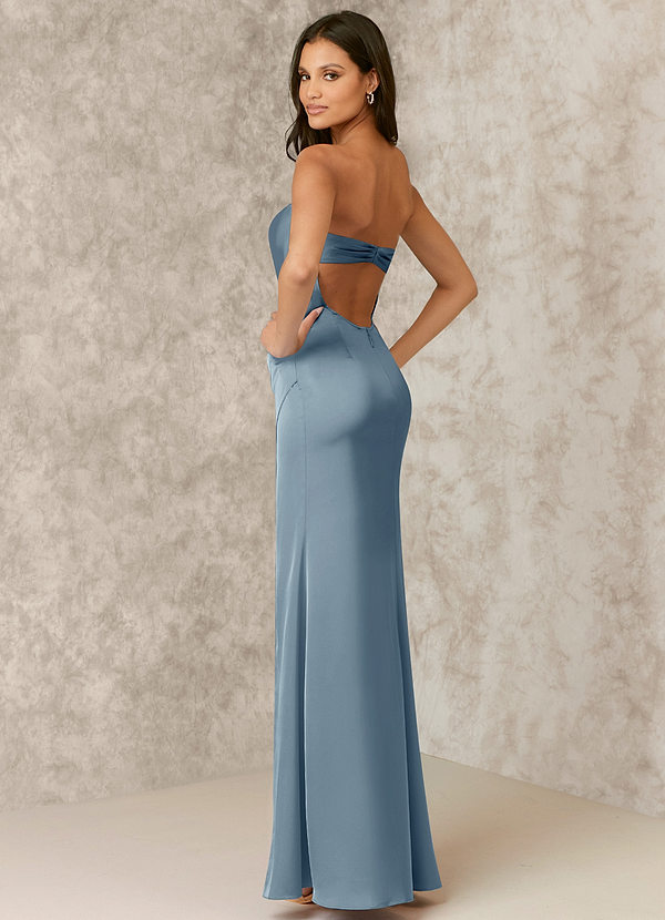 back Robe fourreau en satin stretch sans bretelles