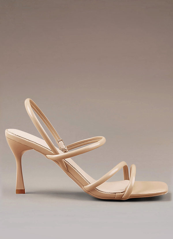 front Three-Strap Kitten Heel Sandals