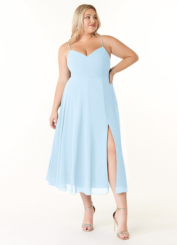 Azazie Clarissa Bridesmaid Dresses Sky Blue A-Line V-Neck Chiffon Dress image1