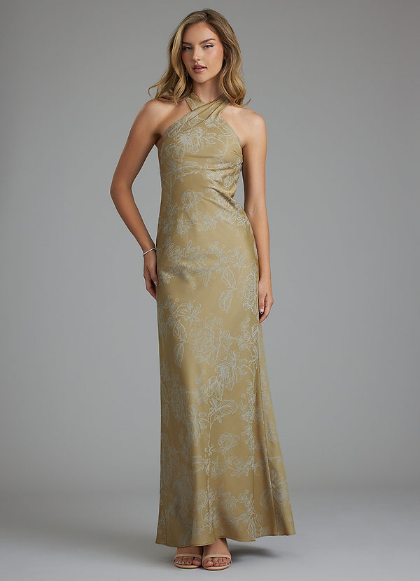 Azazie Doretta Bridesmaid Dresses Antique Gold Blossom Mermaid Pleated Blossom Dress image1