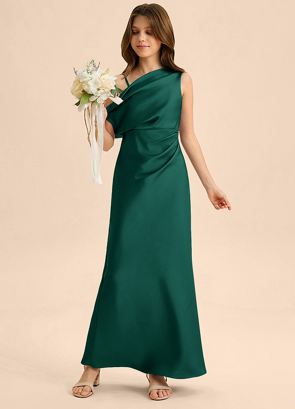 Azazie Emerson Junior Klä av Tubklänning i Stretch Satin Av axeln image1