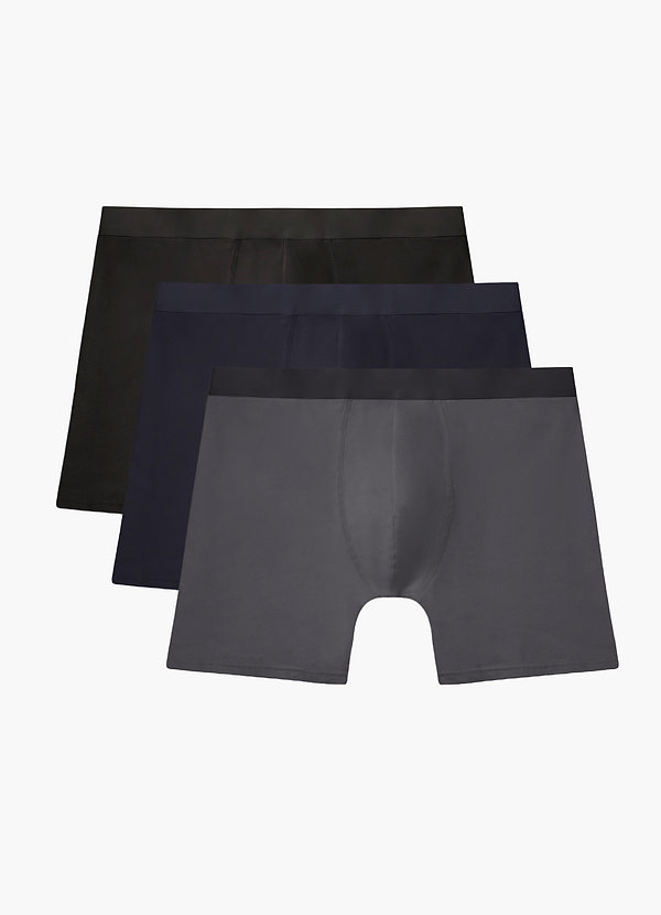 front Paquete de 3 calzoncillos bóxer de contraste