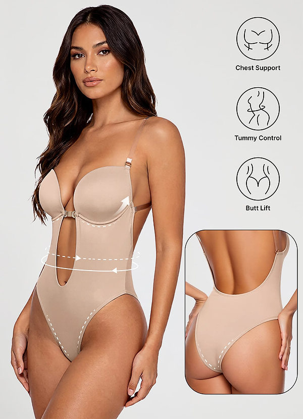 front Azazie One Piece Seamless Backless Bodysuit