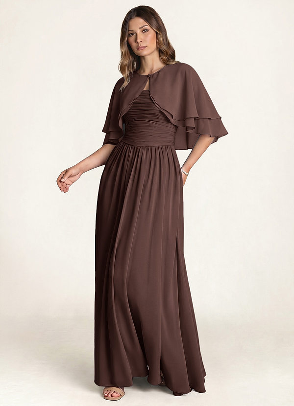 front Azazie Matching Color Chiffon Double Layer Shawl