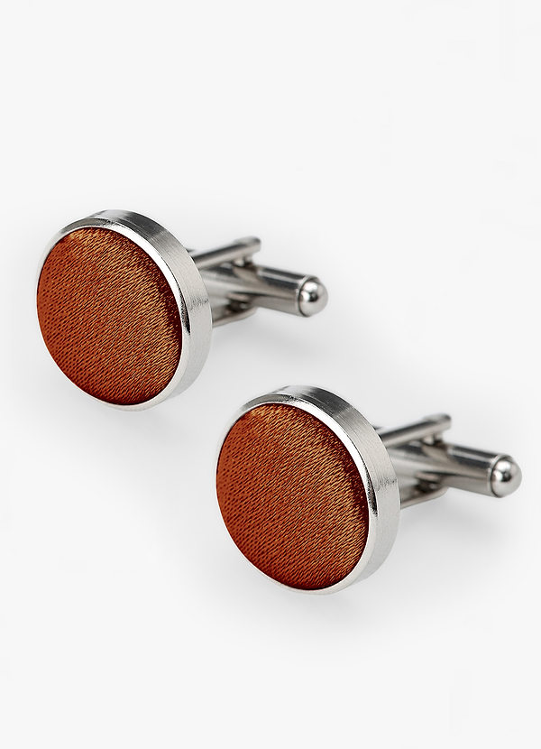 front Rounded Metallic Satin Cuff Links
