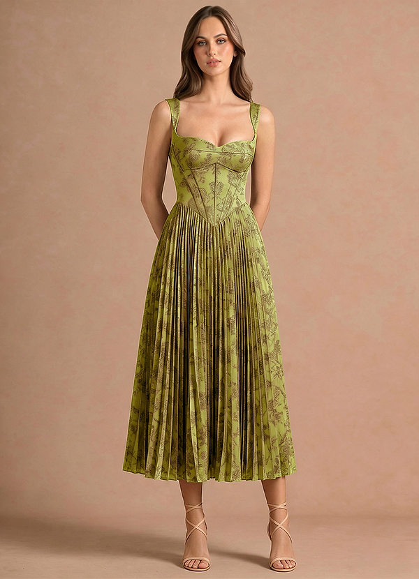 Isonelle Moss Brown Midi Dress image1