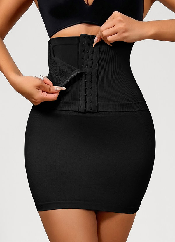 front High-Waisted Tummy Control Shaping Slip with Hook Closure