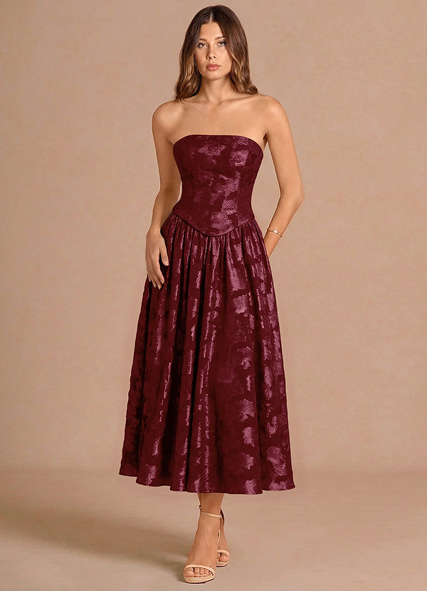 Robe Mi-Longue Vin Petal image1