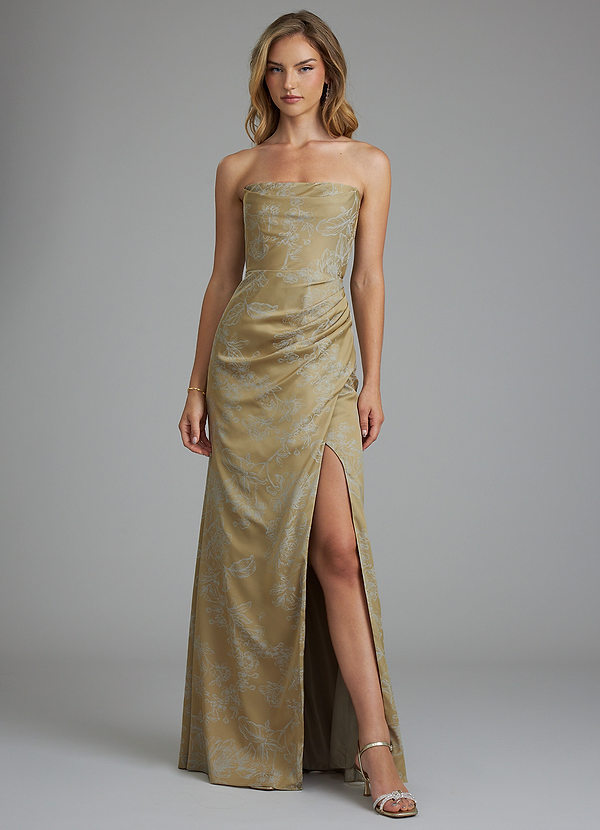 Azazie Leonis Bridesmaid Dresses Antique Gold Blossom Mermaid Strapless Blossom Convertible Dress image1