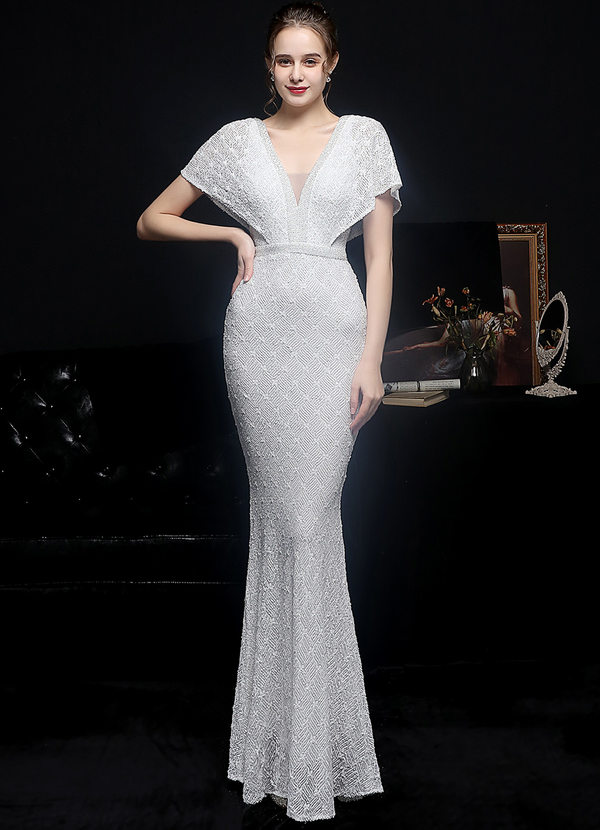 Kalinnu Double V-neck Maxi Sequin Dress Dresses | Azazie